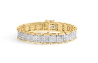 10K Gold Diamond Link Bracelet