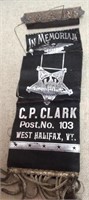 G.A.R. Civil War Memorial Badge and Ribbon