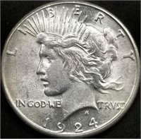 1924-S Peace Silver Dollar BU from High Grade Set