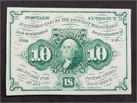 1862 10-Cents Fractional Currency Note Choice AU+