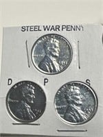 1943 Steel War Time Wheat Penny Set