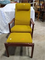 Mid Century Modern Chair & Ottoman