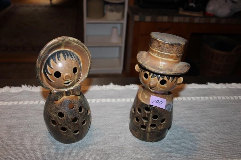 Very Old Man and Woman Candle Holders