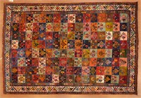 Bahktiari garden rug, approx. 5 x 7.3