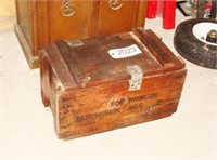 Vintage Ammo Primer Wood Box with Contents