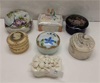 ASSORTED JEWELRY BOXES - QTY 7 - 1 HAS SMALL CHIP
