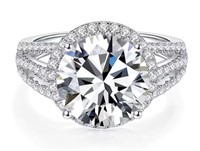 925S 5.0ct Moissanite Diamond Halo Ring