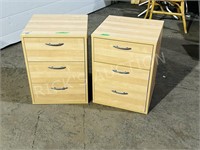 2 press wood side tables