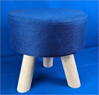Royal Blue Tabouret Round Wooden Stool