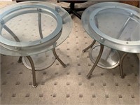End tables with glass tops (2)