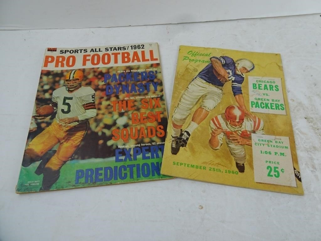 Lot of 2 1960s Green Bay Packers Programs - 1960