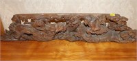 WOODEN FRIESE DRAGON AND MAN CARVING