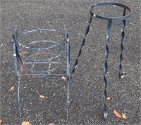 2 Wrought Iron Planter Stands
