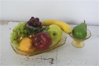 Plastic fruit and trays
