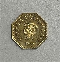 1855 1/2 CALIFORNIA GOLD COIN