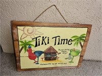 Tiki Time Wood Sign12x16x2
