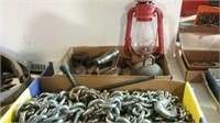 Chains, weights, irons and lantern