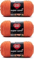 Red Heart Super Saver Carrot Yarn - 3 Pack of