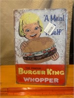 New Burger King Whopper metal sign