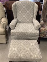 Upholstered Chair and Footstool