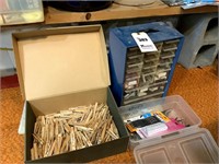 Small Organizer w/ Craft Supplies, Clothespins,