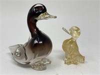 Vintage Murano Attributed Glass Ducks