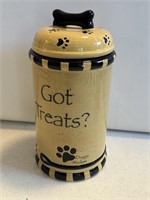 Ceramic Dog treat container- 10” tall