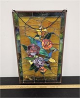 Beautiful Stained Glass Window w Hanging Chain-