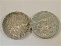 2 Five Frank Coins Germany 1962 &1964