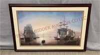 Boston Harbor Sailing Ships Framed Print