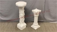 Vintage Chalkware Pedestal Plant Stands - 2