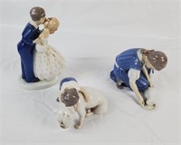 3 B& G Denmark Porcelain Figures
