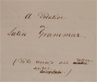 19th c. Manuscript Book, Latin Grammar