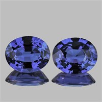 Natural Intense Violet Blue Sapphire Pair {Flawles