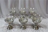 Set of 6 Sterling Base Serbet Cups