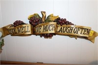 CERAMIC WALL PLAQUE "LIVE WELL, LOVE MUCH, LAUGH