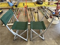 2 folding camping chairs
