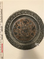 Middle Eastern handmade metal platter