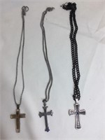 3 cross necklaces