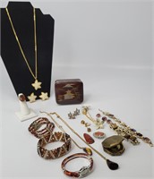 Costume Jewelry, Necklaces, earrings pierced &
