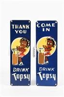 PAIR DRINK TOPSY COME IN -THANK YOU DOOR PRESSES