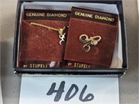 Genuine Diamond Necklace and Pin