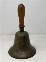 Antique Brass School Bell 10"H
