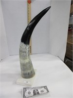 Longhorn steer horn on marble base