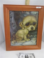 Rare vintage big eye puppy print golden boy by Gig