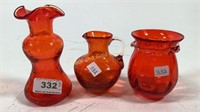 Red/orange crackle glass collection