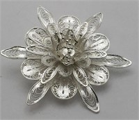 Sterling Silver Flower Broach