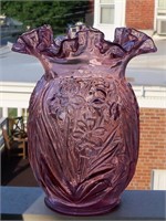 Vintage Signed Shelley Fenton Cranberry Art Glass