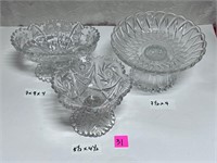 Vtg Glass Compotes Bowls