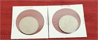 (2) 1985 Canadian 50 cent coins.